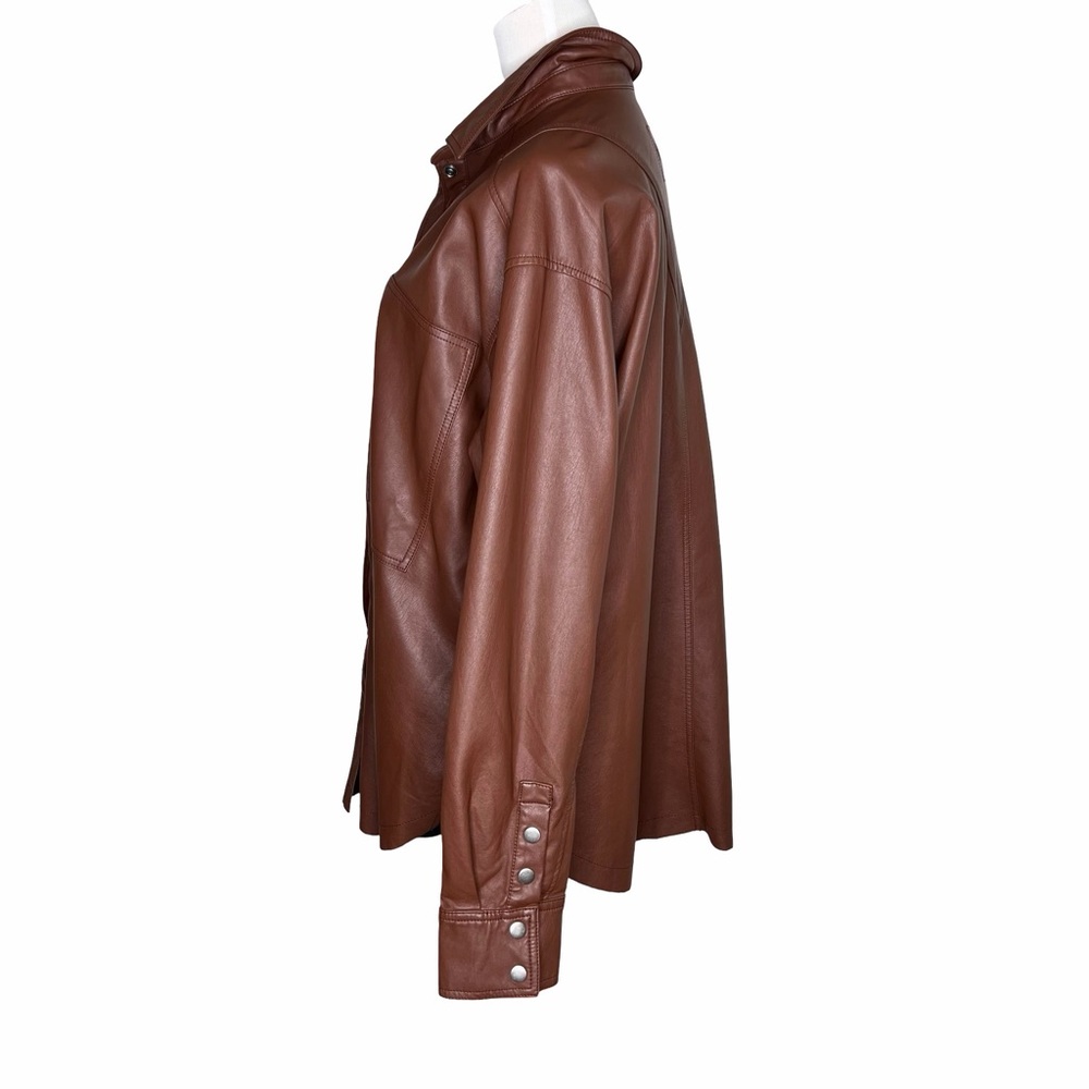 Women's Brown Leather Jacket - Picture 4 of 8